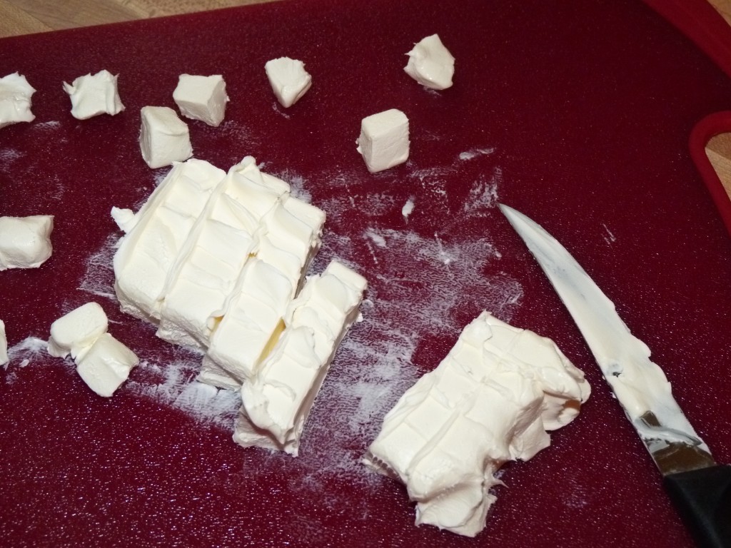cream cheese cubes