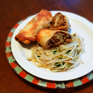 Healthy baked pork eggrolls recipe