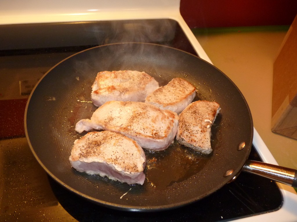 browning pork loin chops