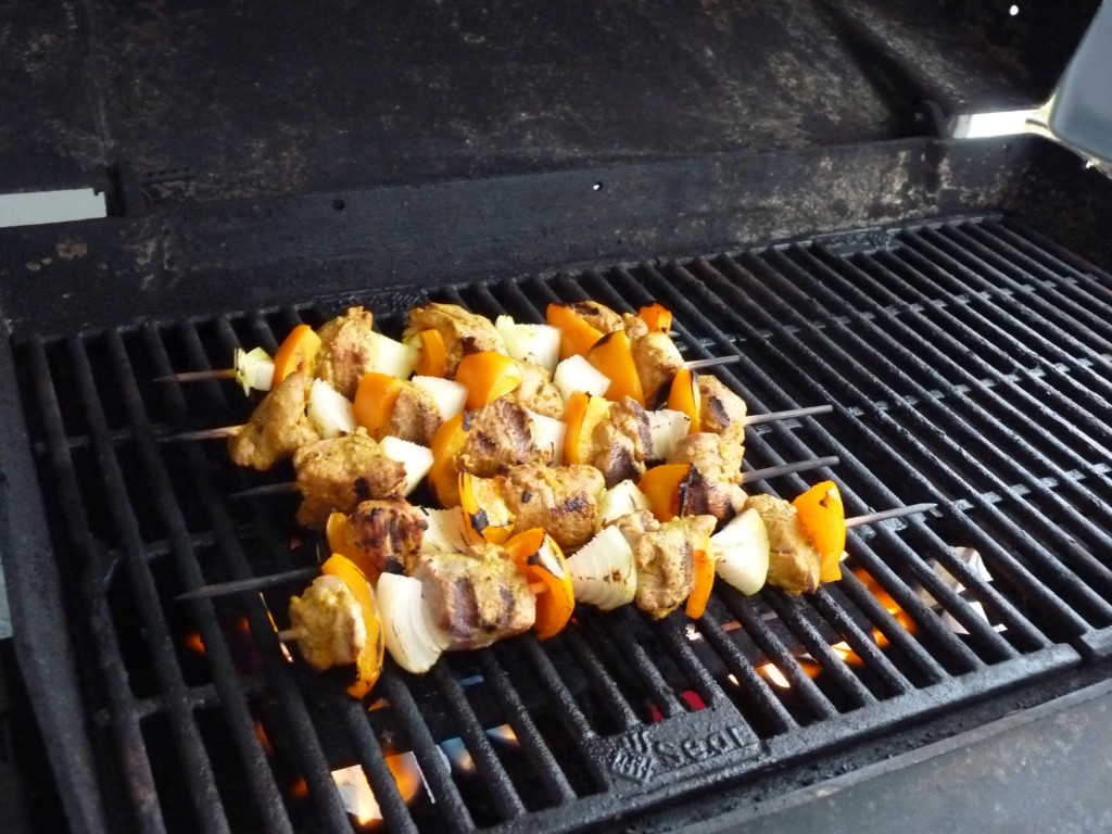 grilling kabobs