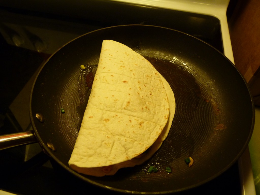 folding quesadillas
