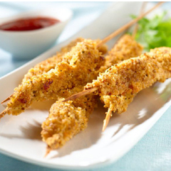 unfried chicken skewers